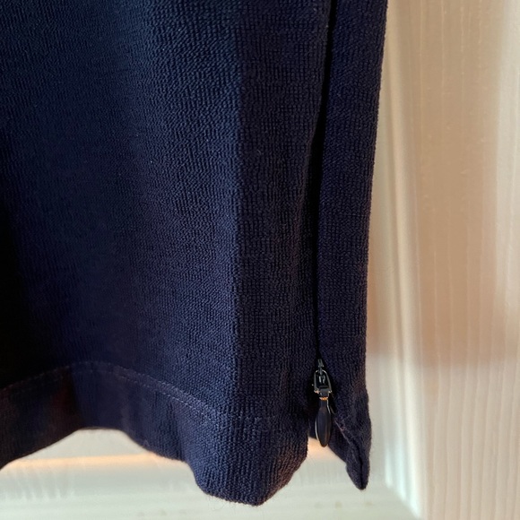 NWOT Eileen Fisher Stretch Crepe Slim Ankle Pant with Zipper Slits Navy Blue - Picture 6 of 8
